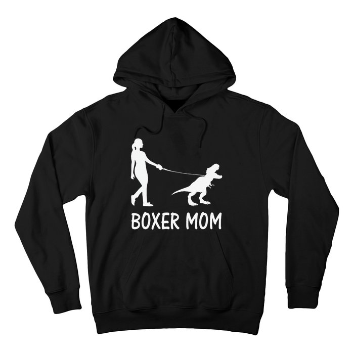 Boxer Mom Dog Boxer Mama Dinosaur Women Mother's Day Hoodie