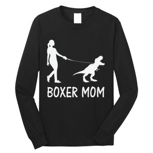 Boxer Mom Dog Boxer Mama Dinosaur Women Mother's Day Long Sleeve Shirt