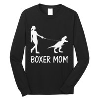 Boxer Mom Dog Boxer Mama Dinosaur Women Mother's Day Long Sleeve Shirt