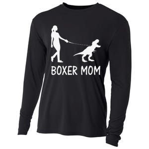 Boxer Mom Dog Boxer Mama Dinosaur Women Mother's Day Cooling Performance Long Sleeve Crew