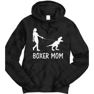 Boxer Mom Dog Boxer Mama Dinosaur Women Mother's Day Tie Dye Hoodie