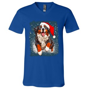 Bernese Mountain Dog Christmas Cute Gift V-Neck T-Shirt