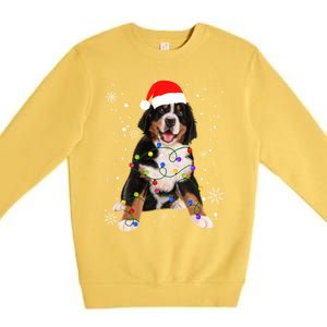 Bernese Mountain Dog Lights Christmas Matching Family Funny Gift Premium Crewneck Sweatshirt