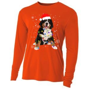 Bernese Mountain Dog Lights Christmas Matching Family Funny Gift Cooling Performance Long Sleeve Crew