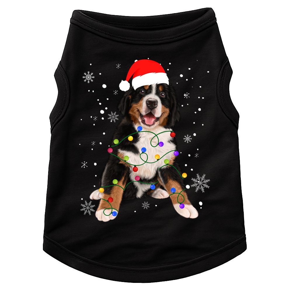 Bernese Mountain Dog Lights Christmas Matching Family Funny Gift Doggie Tank