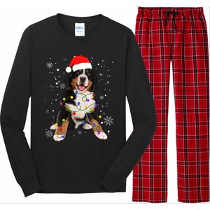 Bernese Mountain Dog Lights Christmas Matching Family Funny Gift Long Sleeve Pajama Set