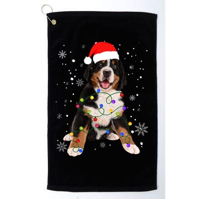 Bernese Mountain Dog Lights Christmas Matching Family Funny Gift Golf Towel