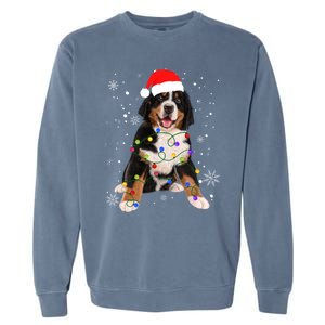 Bernese Mountain Dog Lights Christmas Matching Family Funny Gift Garment-Dyed Sweatshirt