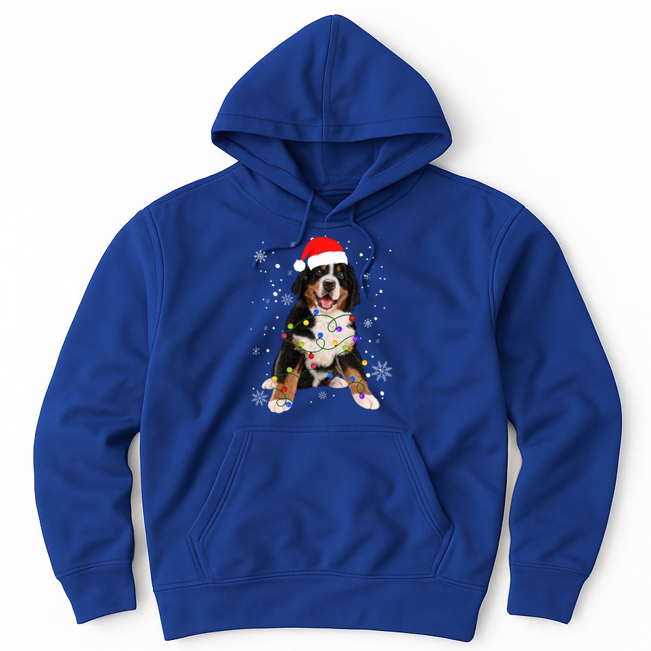 Bernese Mountain Dog Lights Christmas Matching Family Funny Gift Hoodie