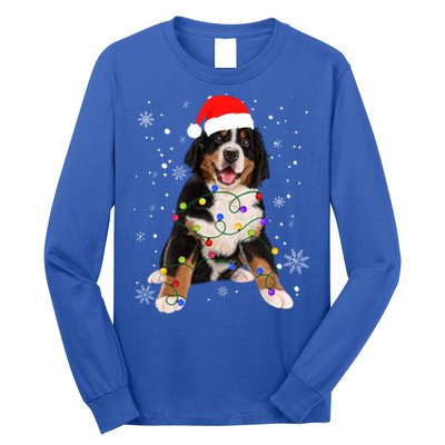 Bernese Mountain Dog Lights Christmas Matching Family Funny Gift Long Sleeve Shirt