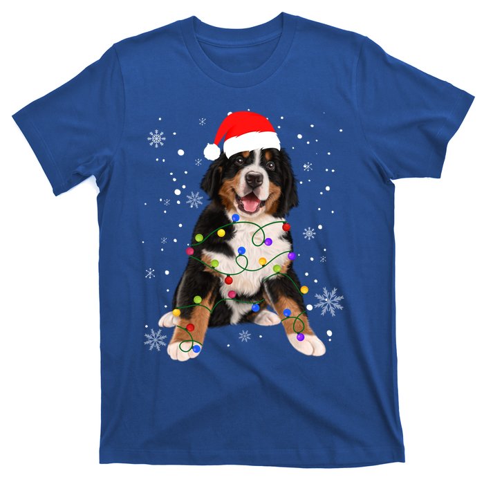 Bernese Mountain Dog Lights Christmas Matching Family Funny Gift T-Shirt