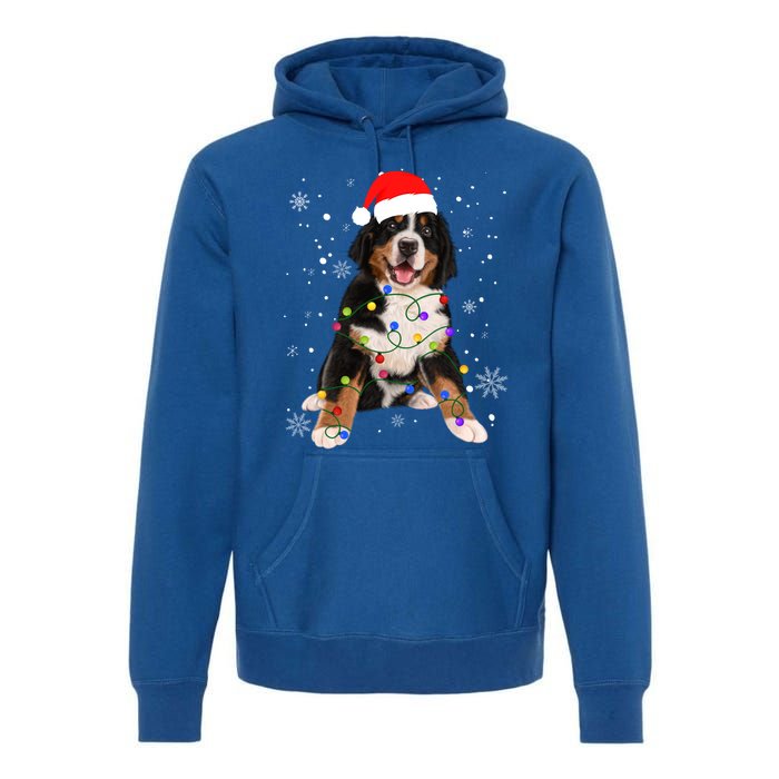 Bernese Mountain Dog Lights Christmas Matching Family Funny Gift Premium Hoodie