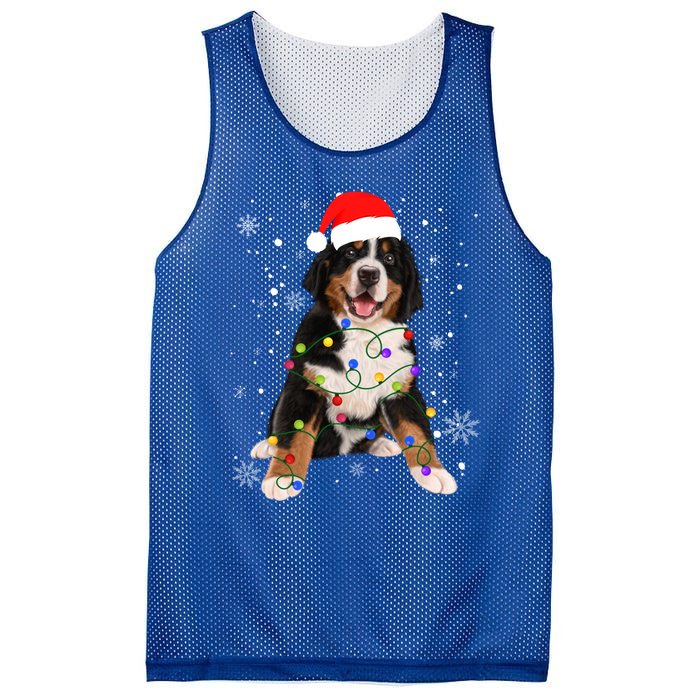 Bernese Mountain Dog Lights Christmas Matching Family Funny Gift Mesh Reversible Basketball Jersey Tank