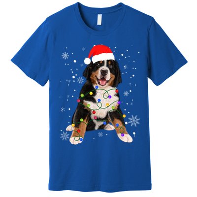 Bernese Mountain Dog Lights Christmas Matching Family Funny Gift Premium T-Shirt