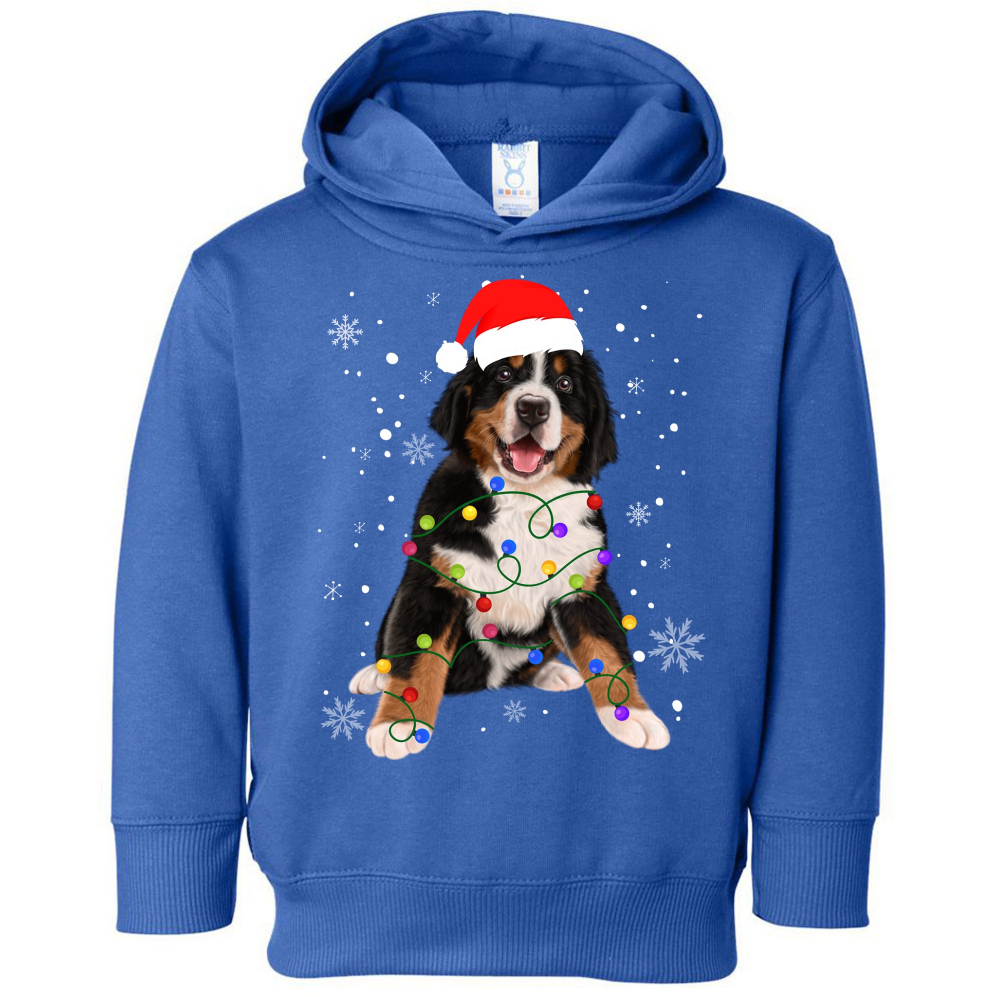 Bernese Mountain Dog Lights Christmas Matching Family Funny Gift Toddler Hoodie