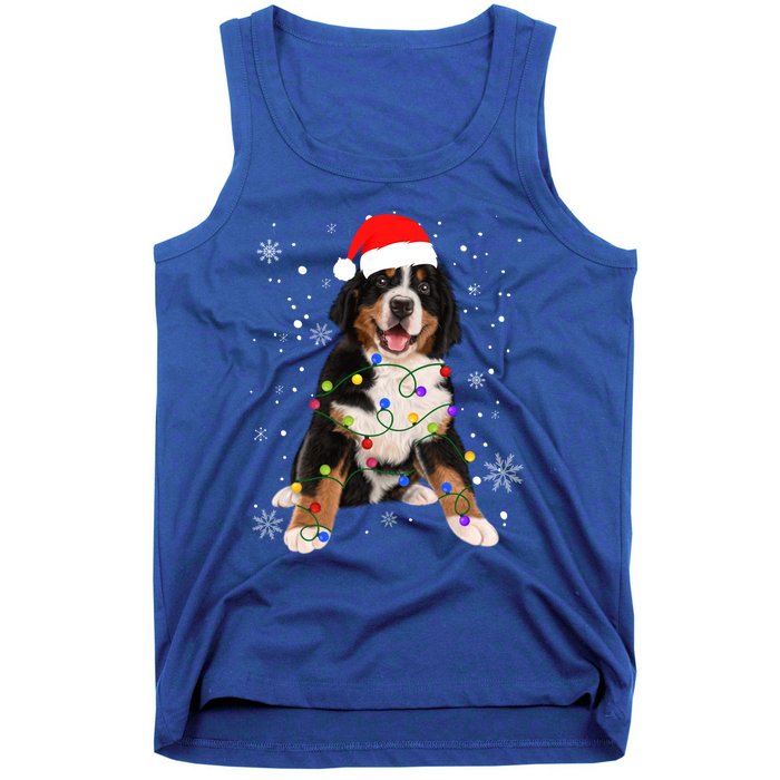 Bernese Mountain Dog Lights Christmas Matching Family Funny Gift Tank Top