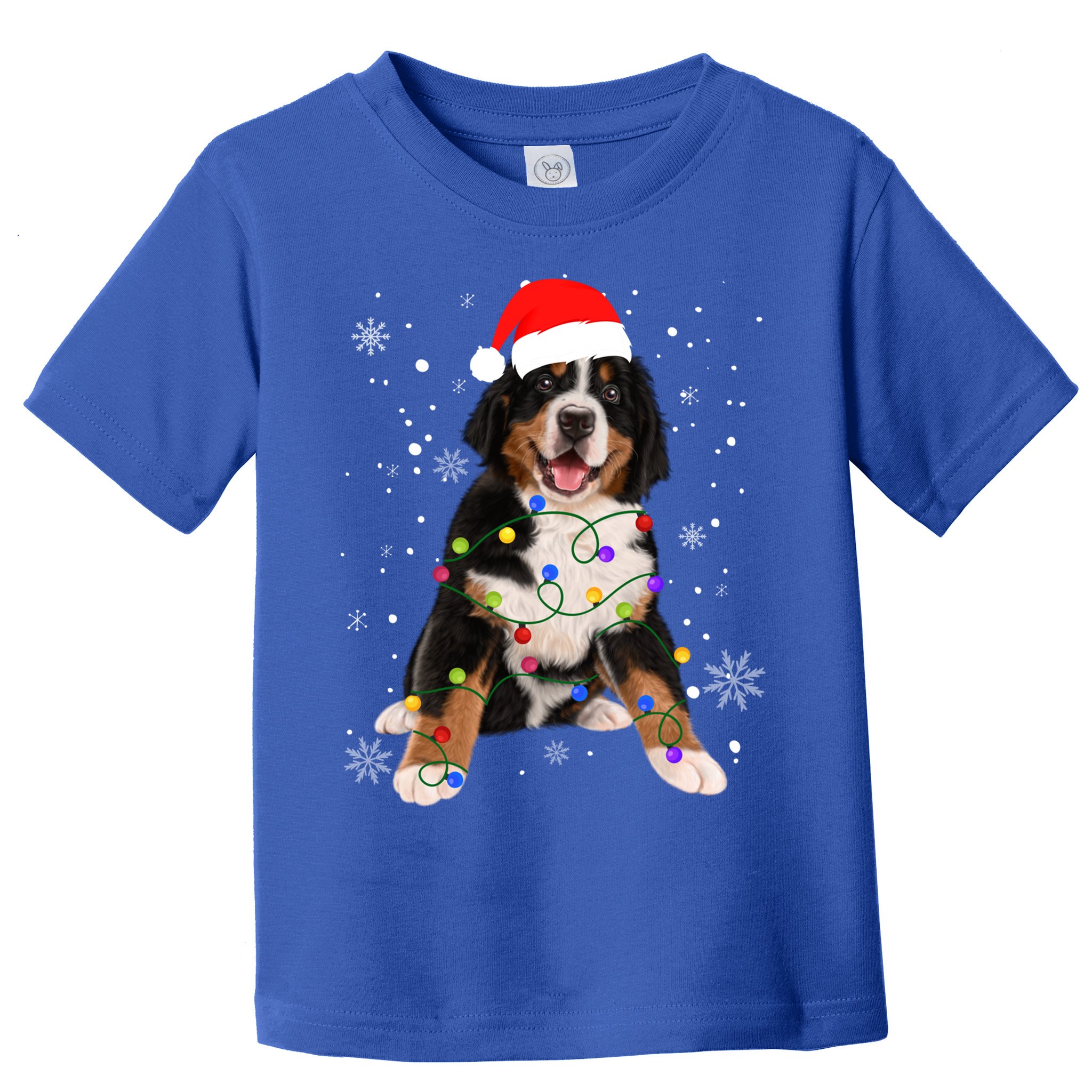 Bernese Mountain Dog Lights Christmas Matching Family Funny Gift Toddler T-Shirt