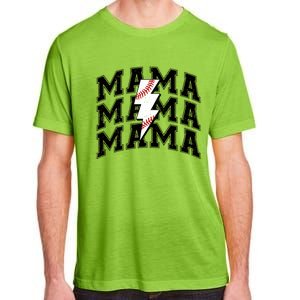 Baseball Mama Distressed Lightning Bolt Mom Adult ChromaSoft Performance T-Shirt