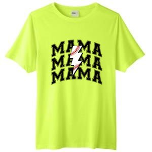 Baseball Mama Distressed Lightning Bolt Mom Tall Fusion ChromaSoft Performance T-Shirt