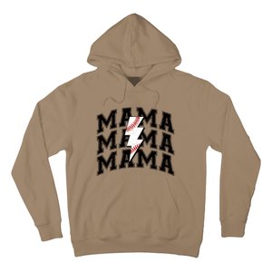 Baseball Mama Distressed Lightning Bolt Mom Hoodie