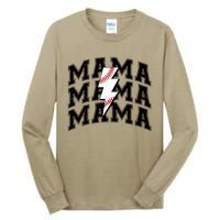 Baseball Mama Distressed Lightning Bolt Mom Tall Long Sleeve T-Shirt