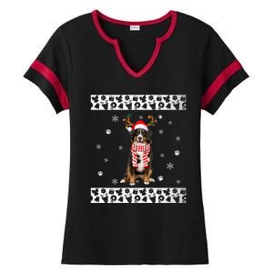 Bernese Mountain Dog Christmas Lover Gifts Ladies Halftime Notch Neck Tee