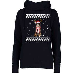 Bernese Mountain Dog Christmas Lover Gifts Womens Funnel Neck Pullover Hood