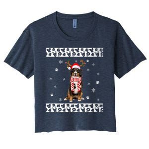 Bernese Mountain Dog Christmas Lover Gifts Women's Crop Top Tee