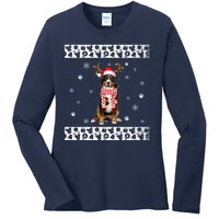 Bernese Mountain Dog Christmas Lover Gifts Ladies Long Sleeve Shirt