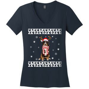 Bernese Mountain Dog Christmas Lover Gifts Women's V-Neck T-Shirt