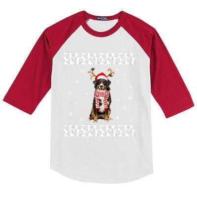 Bernese Mountain Dog Christmas Lover Gifts Kids Colorblock Raglan Jersey