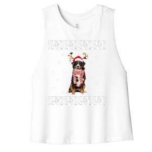 Bernese Mountain Dog Christmas Lover Gifts Women's Racerback Cropped Tank