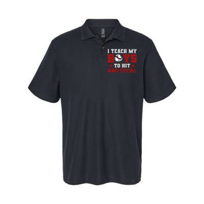 Baseball Mom Dad I Teach My To Hit And Steal Softstyle Adult Sport Polo