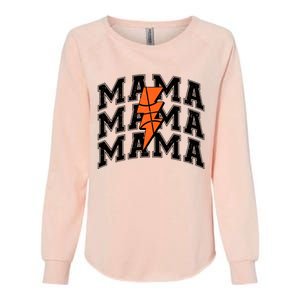 Basketball Mama Distressed Lightning Bolt Mom Womens California Wash Sweatshirt