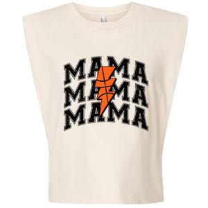 Basketball Mama Distressed Lightning Bolt Mom Garment-Dyed Women's Muscle Tee