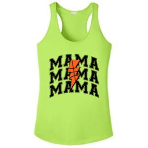 Basketball Mama Distressed Lightning Bolt Mom Ladies PosiCharge Competitor Racerback Tank