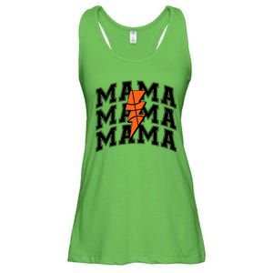 Basketball Mama Distressed Lightning Bolt Mom Ladies Essential Flowy Tank