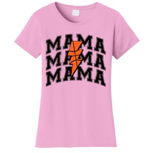 Basketball Mama Distressed Lightning Bolt Mom Women's T-Shirt