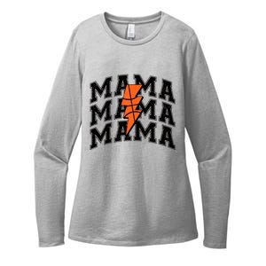 Basketball Mama Distressed Lightning Bolt Mom Womens CVC Long Sleeve Shirt