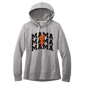 Basketball Mama Distressed Lightning Bolt Mom Women's Fleece Hoodie