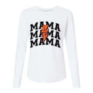 Basketball Mama Distressed Lightning Bolt Mom Womens Cotton Relaxed Long Sleeve T-Shirt