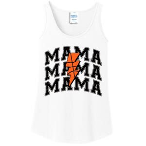 Basketball Mama Distressed Lightning Bolt Mom Ladies Essential Tank