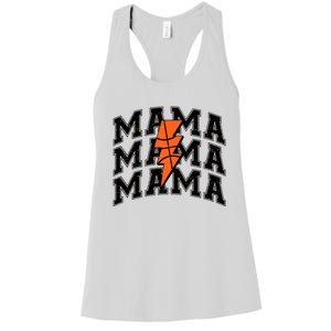 Basketball Mama Distressed Lightning Bolt Mom Women's Racerback Tank