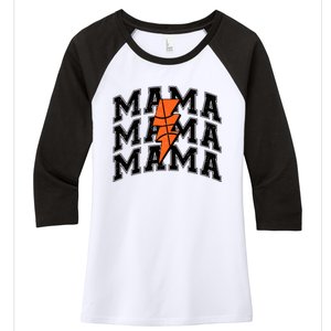 Basketball Mama Distressed Lightning Bolt Mom Women's Tri-Blend 3/4-Sleeve Raglan Shirt