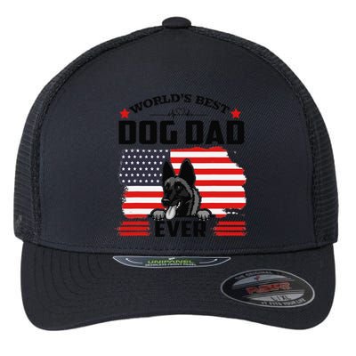 Belgian Malinois Dog Worlds Best Dog Dad Ever Fathers Day Flexfit Unipanel Trucker Cap