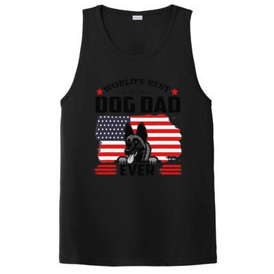 Belgian Malinois Dog Worlds Best Dog Dad Ever Fathers Day PosiCharge Competitor Tank