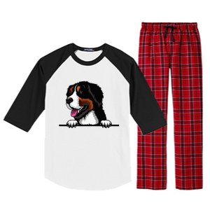 Bernese Mountain Dog Breed Popping Up Fun Dog Owner Raglan Sleeve Pajama Set