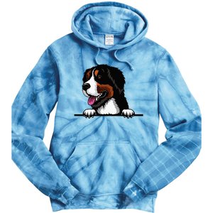 Bernese Mountain Dog Breed Popping Up Fun Dog Owner Tie Dye Hoodie