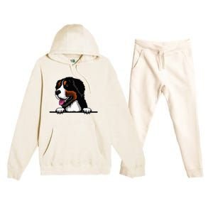 Bernese Mountain Dog Breed Popping Up Fun Dog Owner Premium Hooded Sweatsuit Set