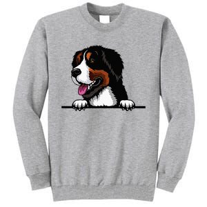 Bernese Mountain Dog Breed Popping Up Fun Dog Owner Tall Sweatshirt